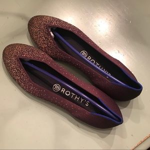New In Box Eggplant Metallic Rothys Flats Size 9